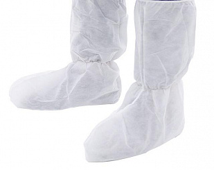 Бахилы высокие одноразовые 25 г/м2 спанбонд на завязках